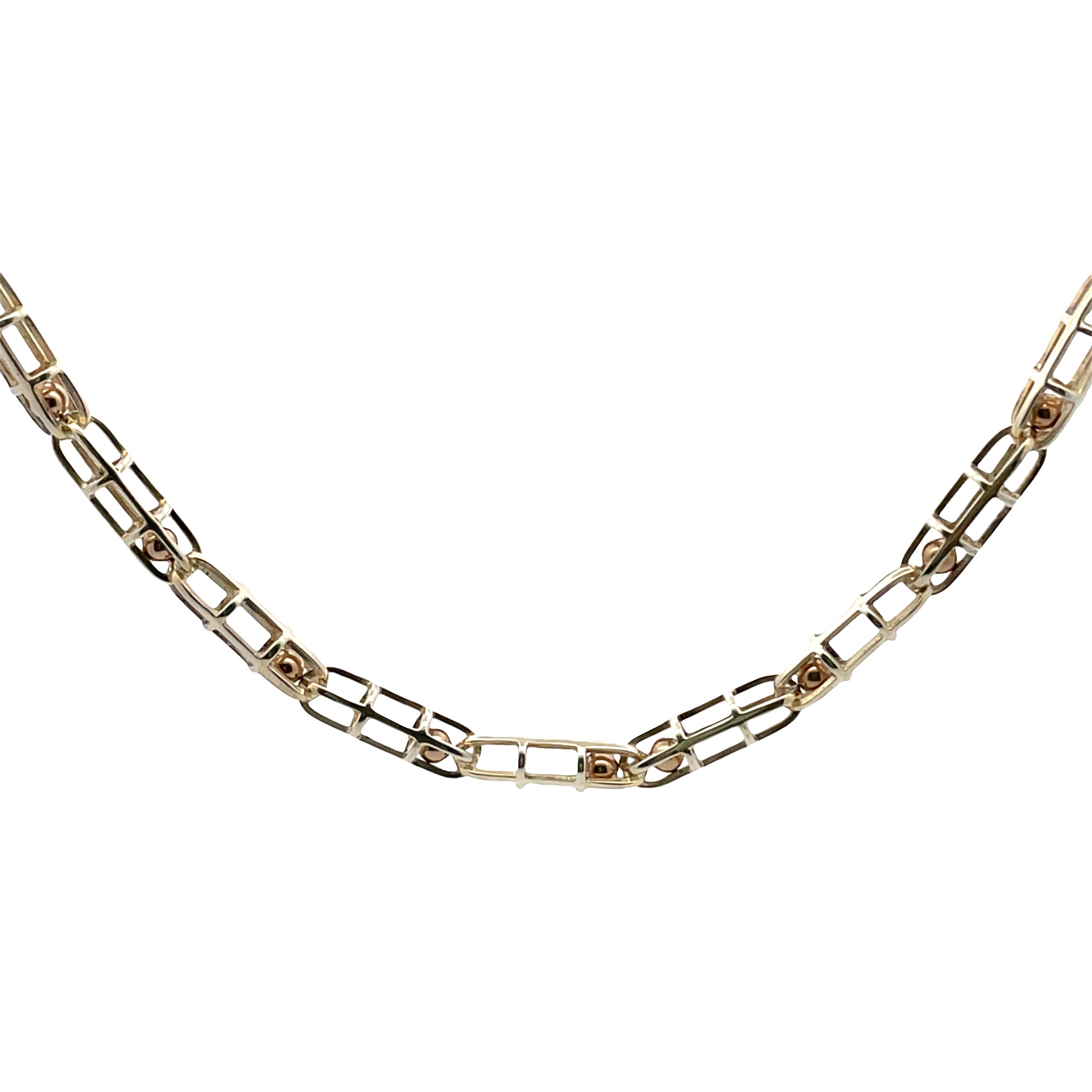 Sterling 14K Cage Link Necklace - Image 5