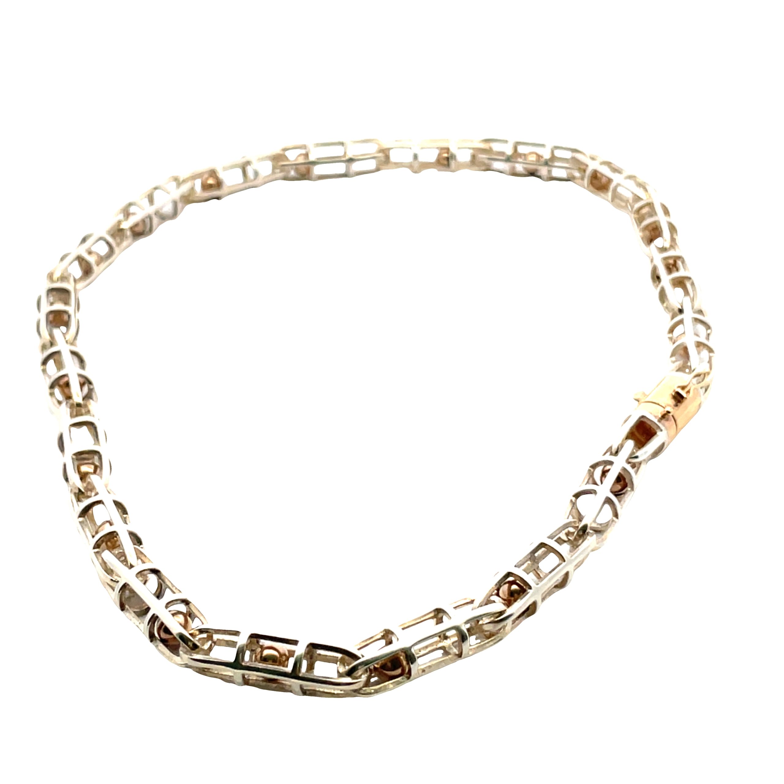 Sterling 14K Cage Link Necklace - Image 2