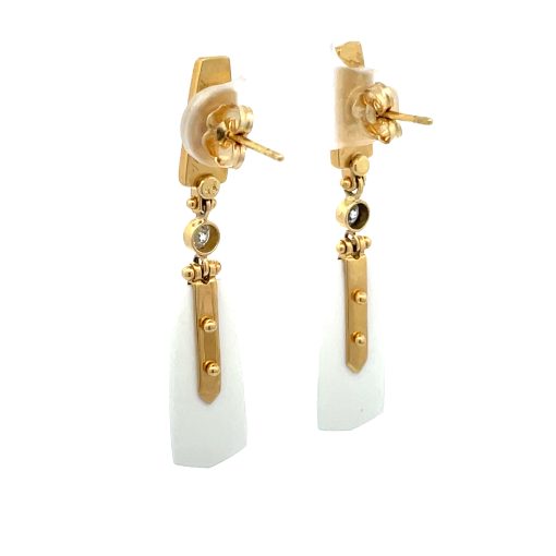 Michael Boyd: Persian Turquoise White Agate Earrings - Image 5