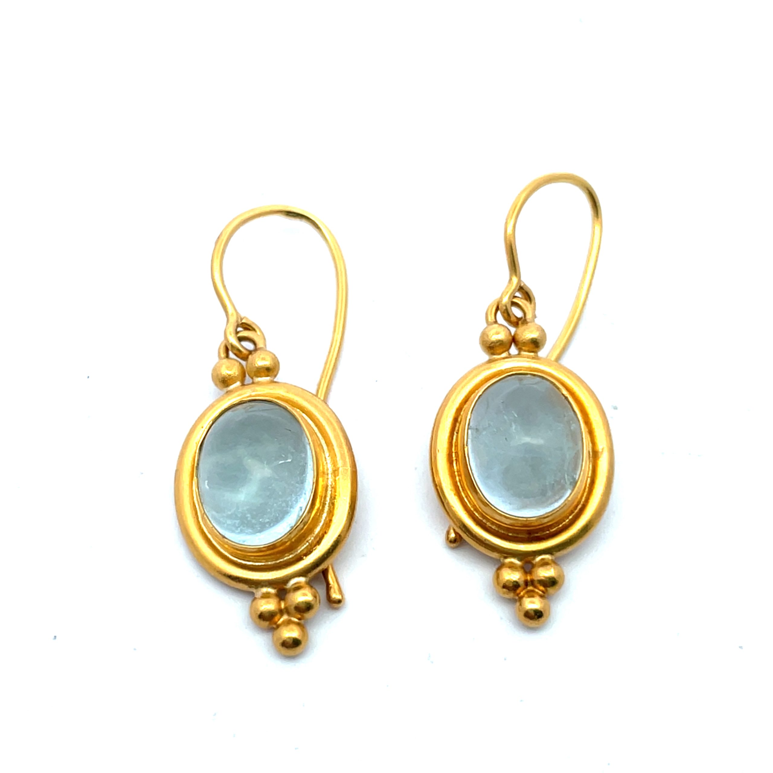 Temple St.Clair: Estate Aquamarine 22K Earrings