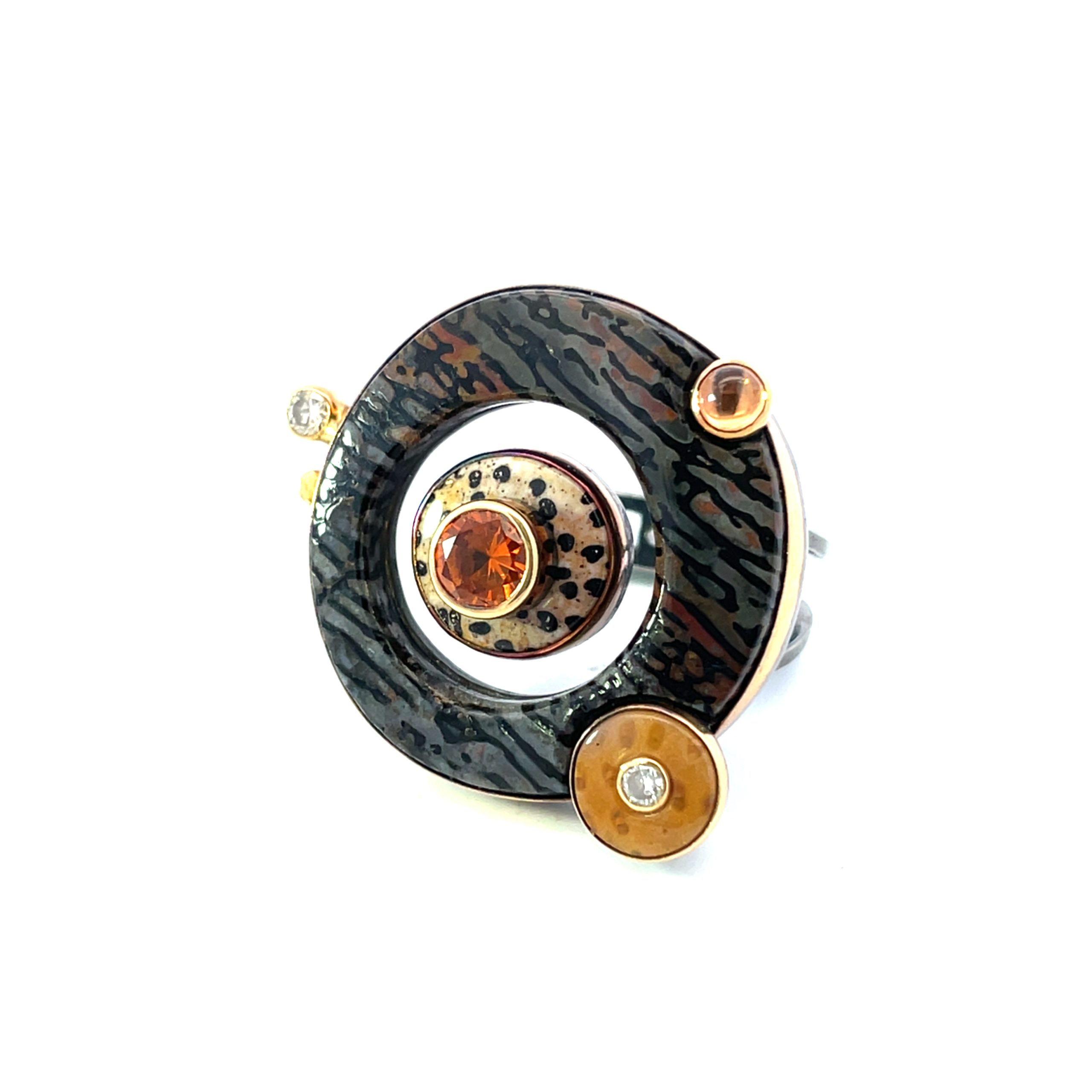 Michael Boyd: Palmwood and Spessartite Garnet Ring/Sculpture - Image 6