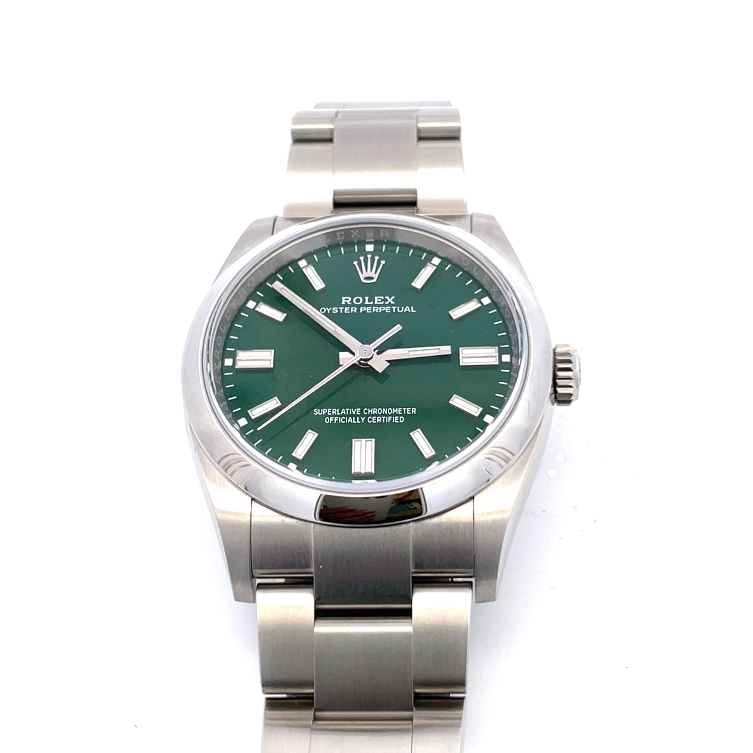 Stainless Steel Rolex Ref. 126200, Billiard Green Dial B&P - Image 2