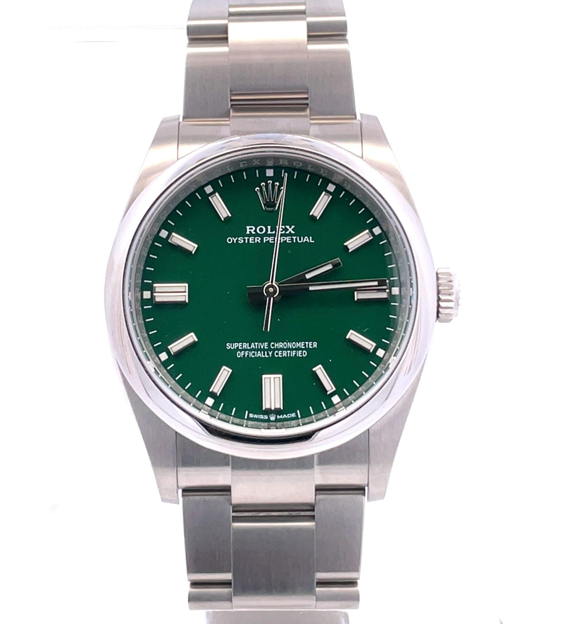 Stainless Steel Rolex Ref. 126200, Billiard Green Dial B&P