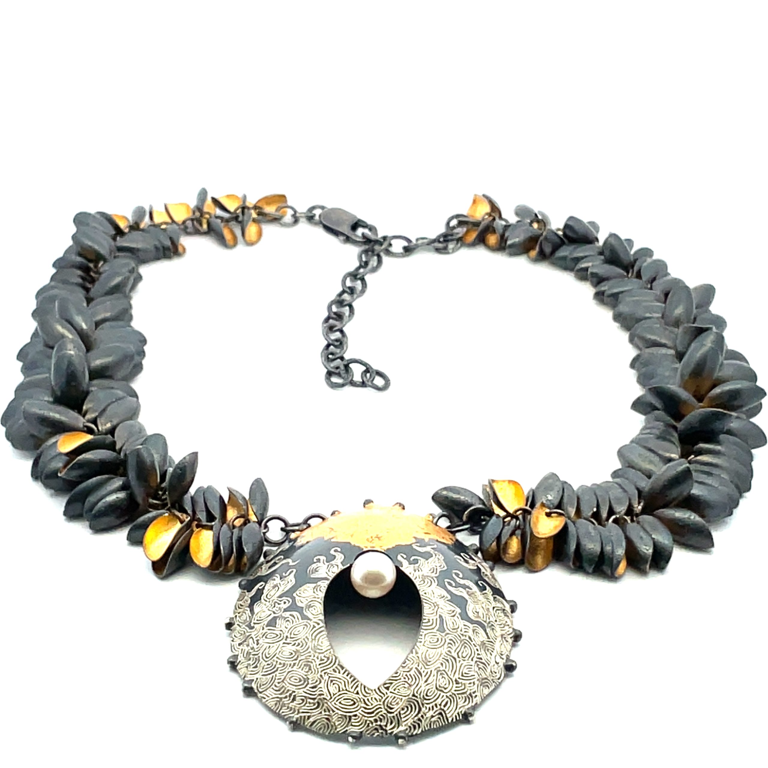 So Young Park: Sterling and Keum-Bo Pod Necklace - Image 5