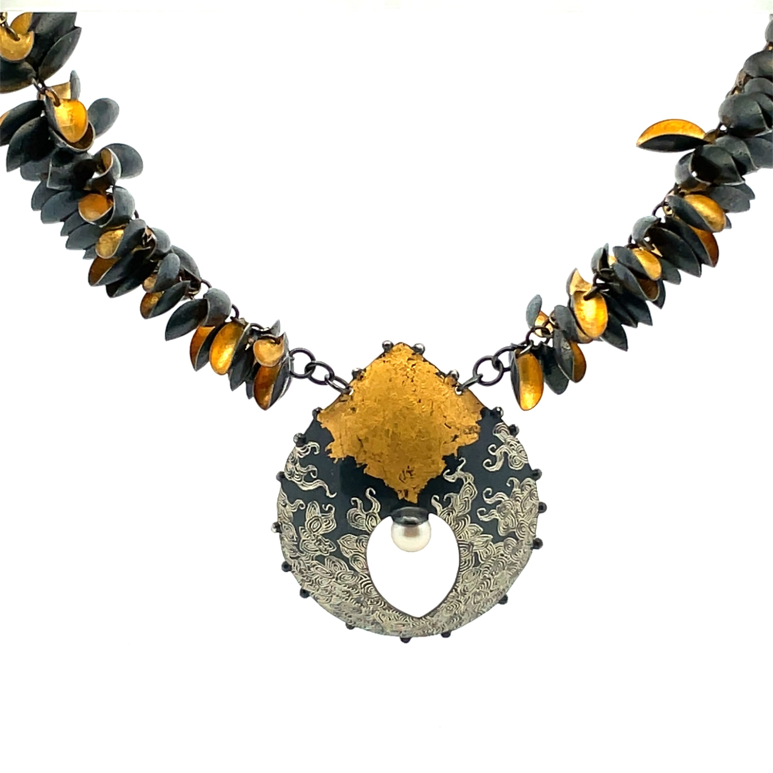 So Young Park: Sterling and Keum-Bo Pod Necklace - Image 2